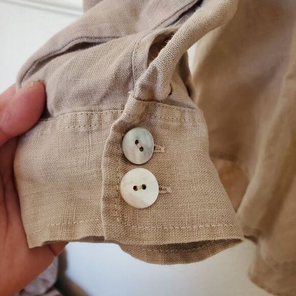 Soft Surroundings Linen Tunic Top Womens Size L Feminine Lagenlook Button Down - Picture 6 of 16